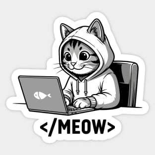 Coding Cat </Meow> Sticker